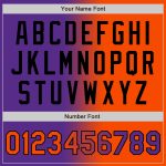 Personalized Purple Orange-Black Bomber Full-Snap Varsity Letterman Gradient Fashion Jacket Team Custom Name and Number