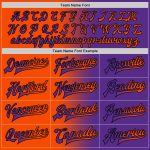 Personalized Purple Orange-Black Bomber Full-Snap Varsity Letterman Gradient Fashion Jacket Team Custom Name and Number