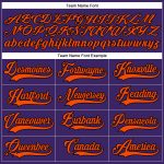 Personalized Purple Orange-Black Hockey Lace Neck Jersey Team Custom Name and Number