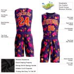 Personalized Purple Orange-Gold Music Festival Round Neck Sublimation Basketball Suit Jersey Team Custom Name and Number