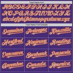 Personalized Purple Orange-Gray Authentic Sleeveless Baseball Jersey Team Custom Name and Number