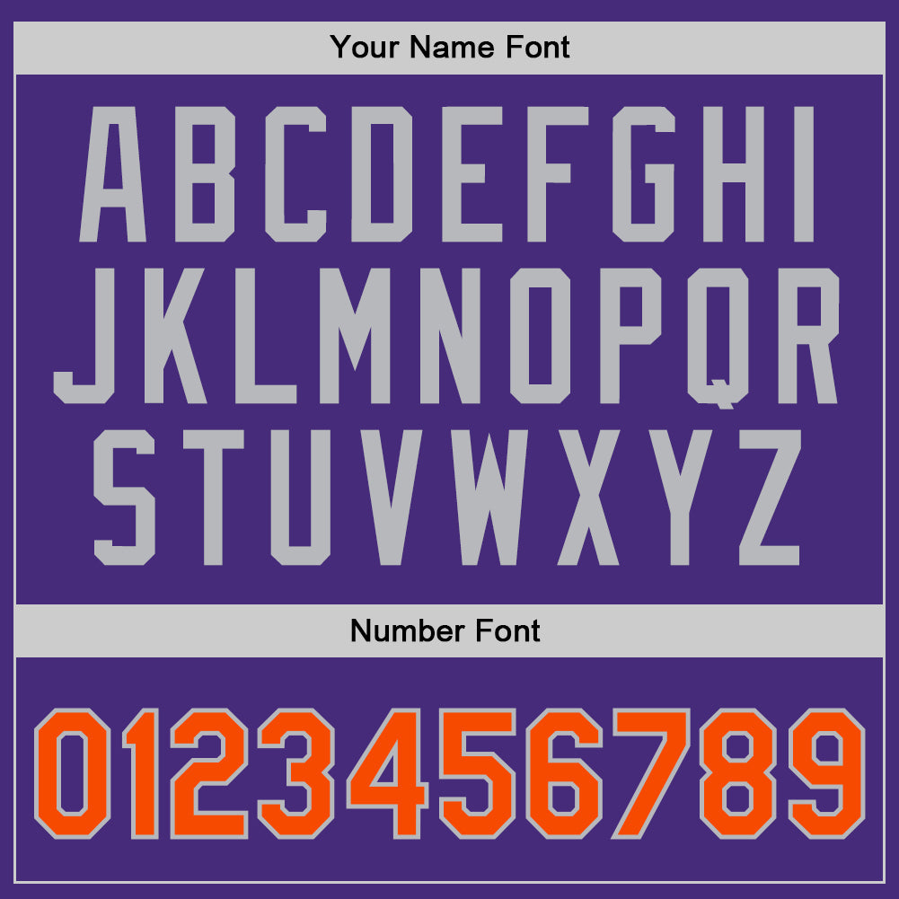 Personalized Purple Orange-Gray Authentic Throwback Basketball Jersey Personalized Purple Orange-Gray Authentic Throwback Basketball Jersey - Image 4
