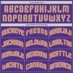 Personalized Purple Orange-Gray Authentic Throwback Basketball Jersey Team Custom Name and Number