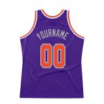Personalized Purple Orange-Gray Authentic Throwback Basketball Jersey Team Custom Name and Number
