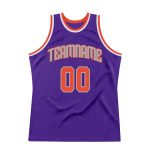 Personalized Purple Orange-Gray Authentic Throwback Basketball Jersey Team Custom Name and Number