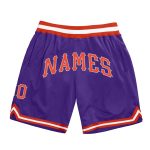 Personalized Purple Orange-Gray Authentic Throwback Basketball Shorts Team Custom Name and Number