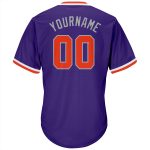 Personalized Purple Orange-Gray Authentic Throwback Rib-Knit Baseball Jersey Shirt Team Custom Name and Number