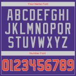 Personalized Purple Orange-Gray Authentic Throwback Rib-Knit Baseball Jersey Shirt Team Custom Name and Number