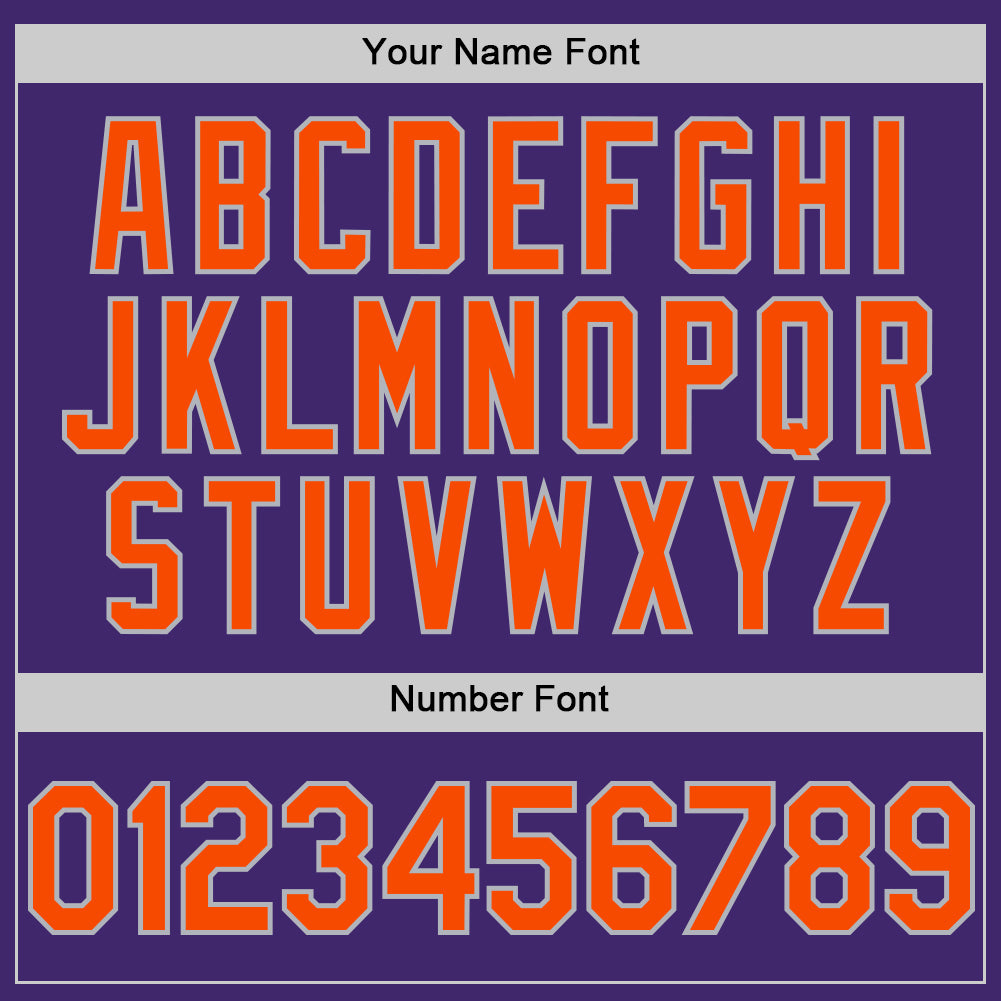 Personalized Purple Orange-Gray Line Authentic Baseball Jersey Team Custom Name and Number Personalized Purple Orange-Gray Line Authentic Baseball Jersey Team Custom Name and Number - Image 5
