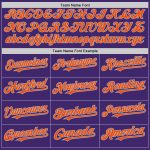 Personalized Purple Orange-Gray Line Authentic Baseball Jersey Team Custom Name and Number