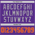 Personalized Purple Orange-Gray Performance T-Shirt Team Custom Name and Number