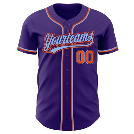 Personalized Purple Orange-Light Blue Authentic Baseball Jersey Team Custom Name and Number