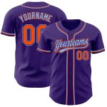 Personalized Purple Orange-Light Blue Authentic Baseball Jersey Team Custom Name and Number