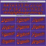 Personalized Purple Orange-Navy Bomber Full-Snap Varsity Letterman Jacket Team Custom Name and Number