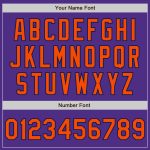 Personalized Purple Orange-Navy Bomber Full-Snap Varsity Letterman Jacket Team Custom Name and Number