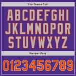 Personalized Purple Orange Pinstripe Gray Two-Button Unisex Softball Jersey Team Custom Name and Number