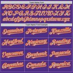 Personalized Purple Orange Pinstripe Gray Two-Button Unisex Softball Jersey Team Custom Name and Number