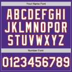 Personalized Purple Orange Pinstripe White Two-Button Unisex Softball Jersey Team Custom Name and Number