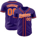 Personalized Purple Orange-White Authentic Baseball Jersey