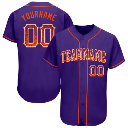 Personalized Purple Orange-White Authentic Drift Fashion Baseball Jersey Team Custom Name and Number