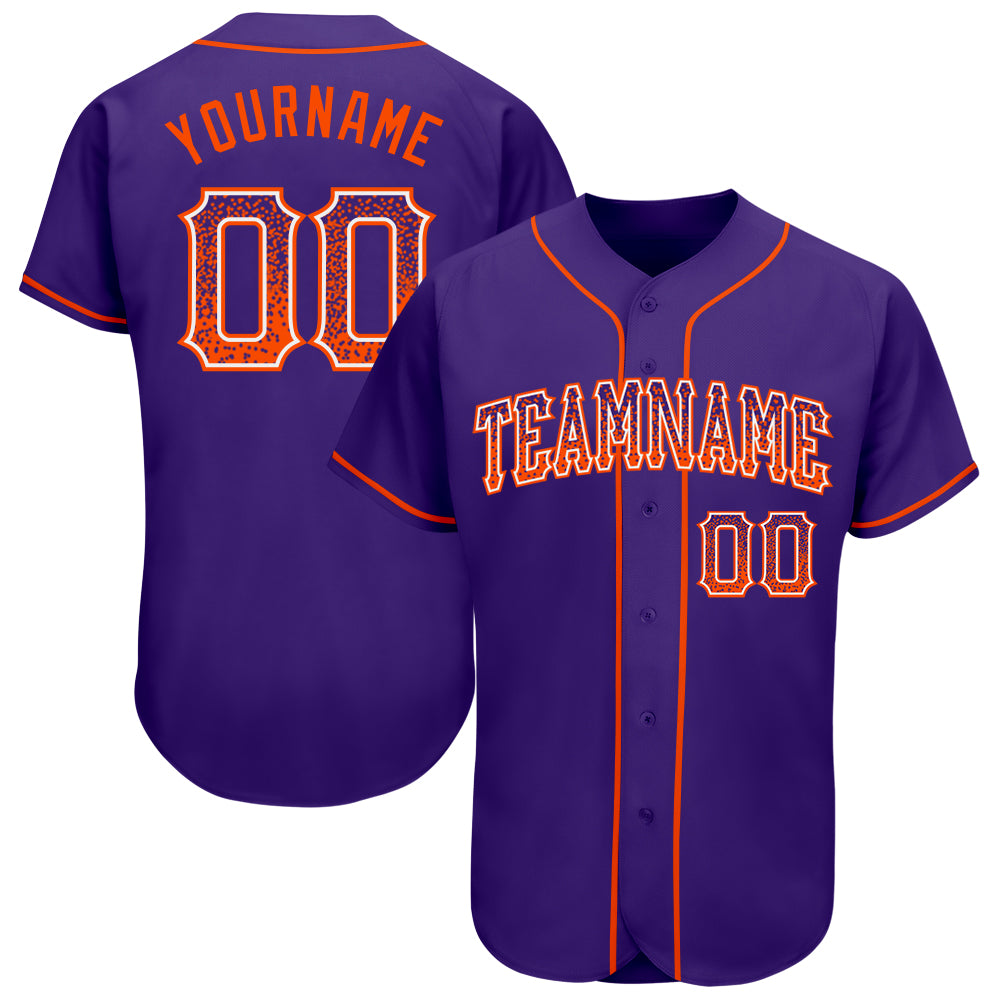 Personalized Purple Orange-White Authentic Drift Fashion Baseball Jersey Team Custom Name and Number