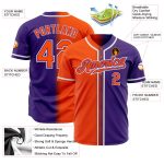 Personalized Purple Orange-White Authentic Gradient Fashion Baseball Jersey Team Custom Name and Number