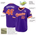 Personalized Purple Orange-White Authentic Throwback Baseball Jersey Team Custom Name and Number