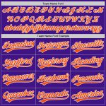 Personalized Purple Orange-White Authentic Throwback Baseball Jersey Team Custom Name and Number