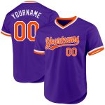 Personalized Purple Orange-White Authentic Throwback Baseball Jersey Team Custom Name and Number
