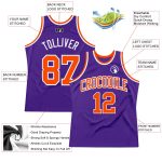 Personalized Purple Orange-White Authentic Throwback Basketball Jersey