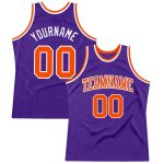 Personalized Purple Orange-White Authentic Throwback Basketball Jersey