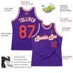 Personalized Purple Orange-White Authentic Throwback Basketball Jersey Team Custom Name and Number