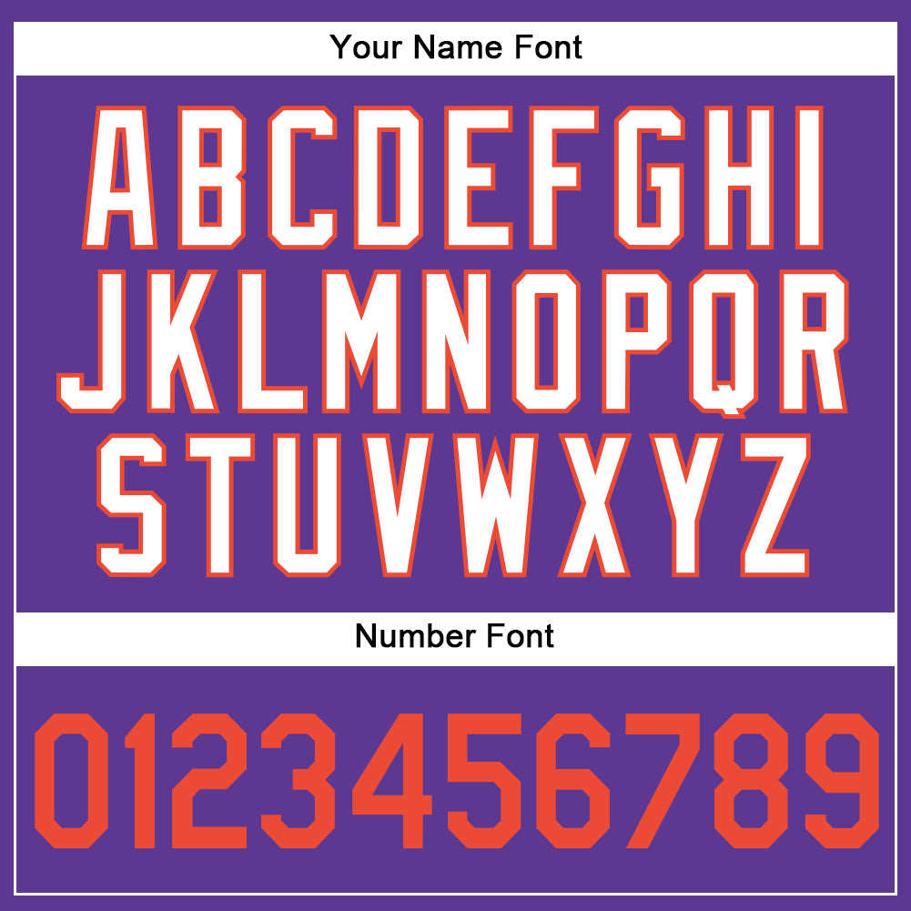 Personalized Purple Orange-White Authentic Throwback Basketball Jersey Team Custom Name and Number Personalized Purple Orange-White Authentic Throwback Basketball Jersey Team Custom Name and Number - Image 4