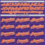 Personalized Purple Orange-White Authentic Two Tone Baseball Jersey Team Custom Name and Number
