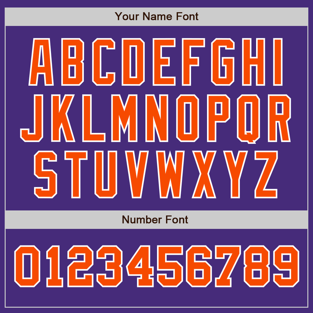 Personalized Purple Orange-White Authentic Two Tone Baseball Jersey Team Custom Name and Number Personalized Purple Orange-White Authentic Two Tone Baseball Jersey Team Custom Name and Number - Image 5