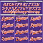 Personalized Purple Orange-White Bomber Full-Snap Varsity Letterman Jacket Team Custom Name and Number