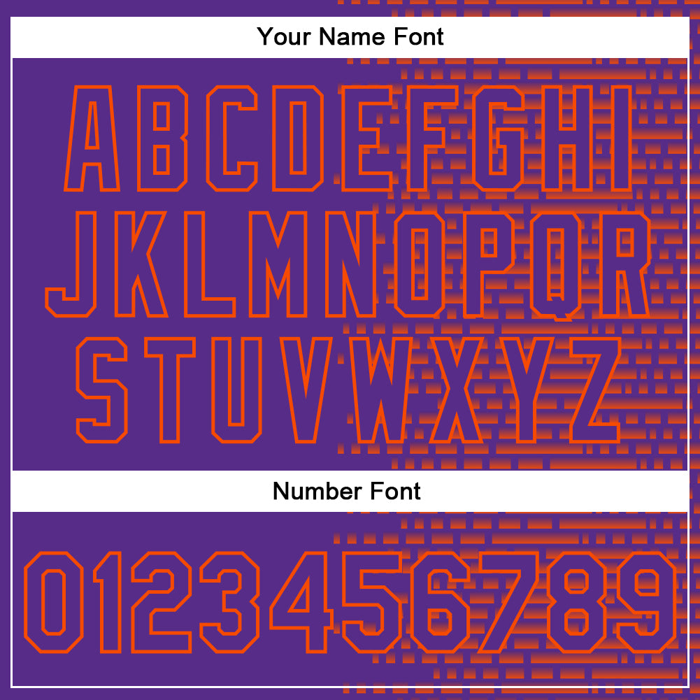 Personalized Purple Orange-White Halftone 3D Pattern Design Bomber Full-Snap Varsity Letterman Jacket Team Custom Name and Number Personalized Purple Orange-White Halftone 3D Pattern Design Bomber Full-Snap Varsity Letterman Jacket Team Custom Name and Number - Image 5