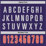 Personalized Purple Orange-White Hockey Jersey Team Custom Name and Number