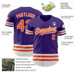 Personalized Purple Orange-White Line Authentic Baseball Jersey Team Custom Name and Number
