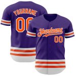 Personalized Purple Orange-White Line Authentic Baseball Jersey Team Custom Name and Number