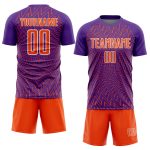 Personalized Purple Orange-White Lines Sublimation Soccer Uniform Jersey Team Custom Name and Number