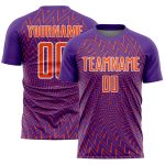 Personalized Purple Orange-White Lines Sublimation Soccer Uniform Jersey Team Custom Name and Number