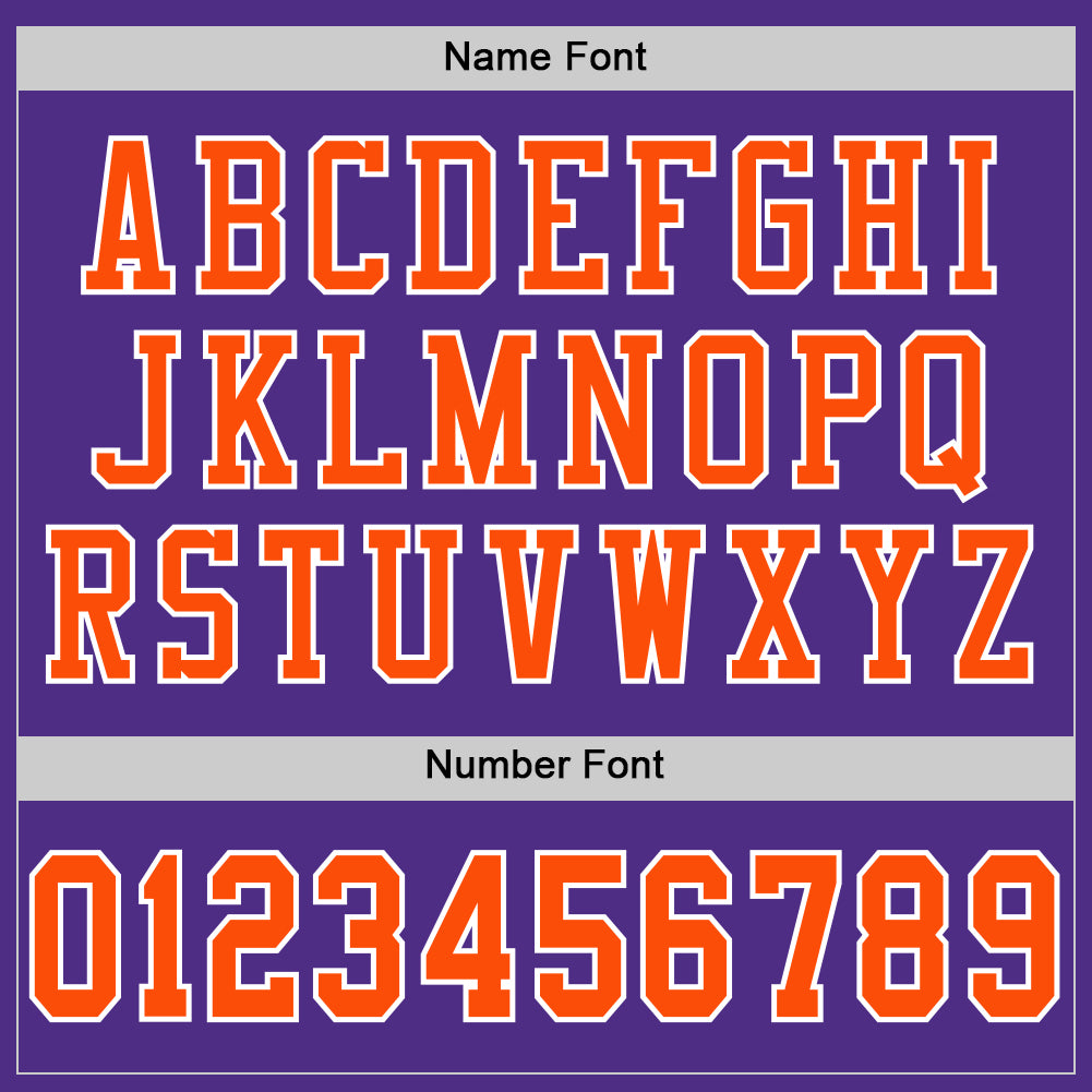 Personalized Purple Orange-White Mesh Authentic Football Jersey Team Custom Name and Number Personalized Purple Orange-White Mesh Authentic Football Jersey Team Custom Name and Number - Image 4