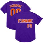 Personalized Purple Orange-White Mesh Authentic Throwback Baseball Jersey