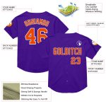 Personalized Purple Orange-White Mesh Authentic Throwback Baseball Jersey