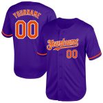 Personalized Purple Orange-White Mesh Authentic Throwback Baseball Jersey Team Custom Name and Number
