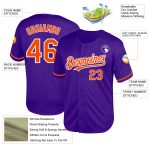 Personalized Purple Orange-White Mesh Authentic Throwback Baseball Jersey Team Custom Name and Number
