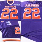 Personalized Purple Orange-White Mesh Authentic Throwback Football Jersey Team Custom Name and Number