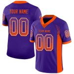 Personalized Purple Orange-White Mesh Drift Fashion Football Jersey Team Custom Name and Number