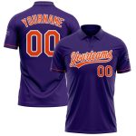 Personalized Purple Orange-White Performance Vapor Golf Polo Shirt Team Custom Name and Number